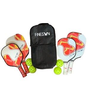 FINESUN Pickleball Paddle Set w/ Bag, 4 Paddles and 4 Balls NWOT